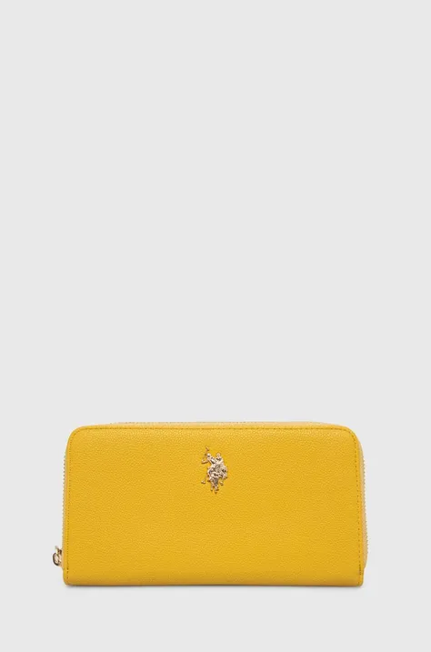 Πορτοφόλι U.S. Polo Assn. χρώμα: κίτρινο