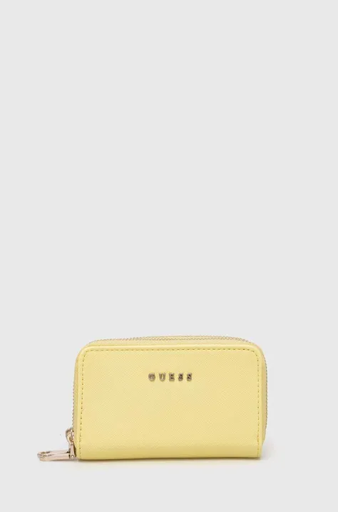 Πορτοφόλι Guess χρώμα: κίτρινο