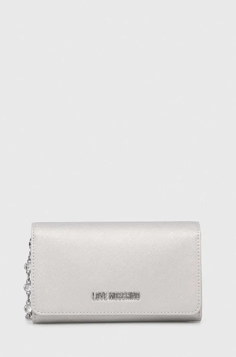 Love Moschino portfel damski kolor srebrny