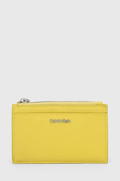 Πορτοφόλι Calvin Klein χρώμα: κίτρινο
