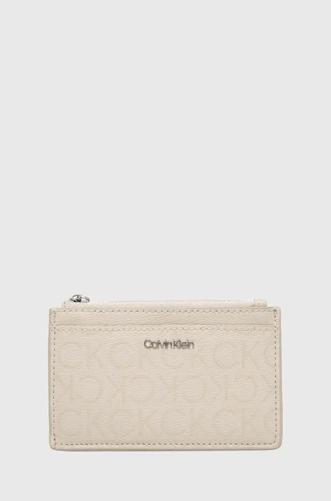 Πορτοφόλι Calvin Klein χρώμα: μπεζ