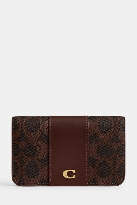 Coach portfel skórzany damski kolor brązowy CR542