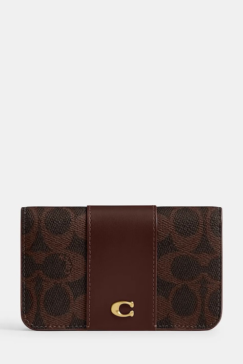 Coach portfel skórzany damski kolor brązowy CR542