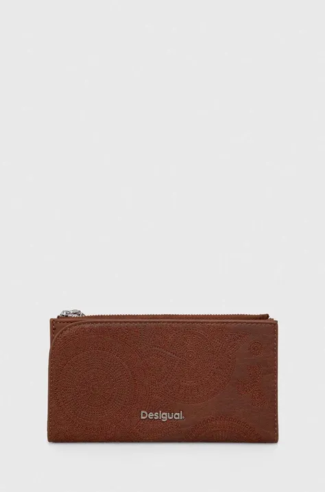 Peňaženka Desigual dámsky, hnedá farba, 24SAYP15