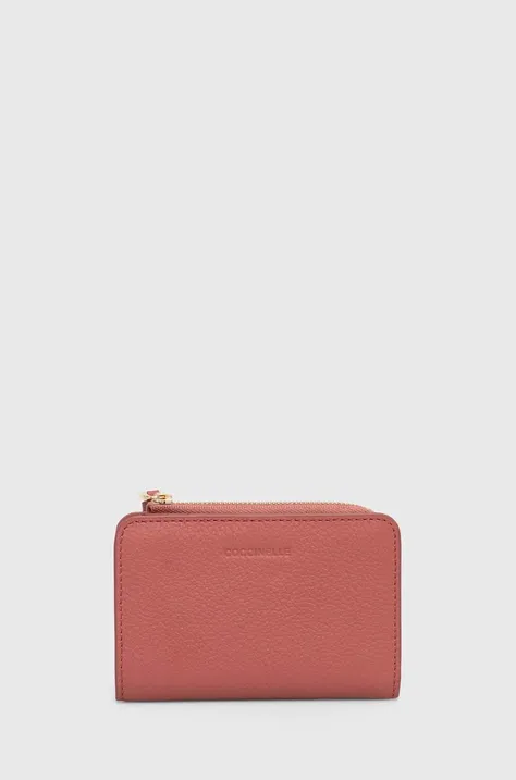 Кожаный кошелек Coccinelle женский цвет розовый