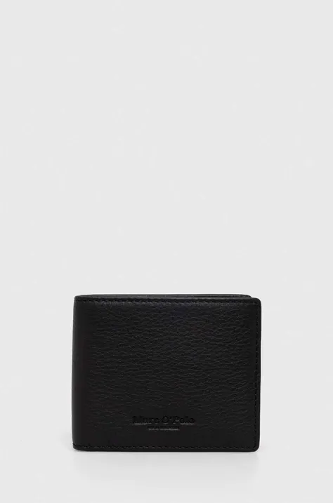 Usnjena denarnica Marc O'Polo moški, črna barva