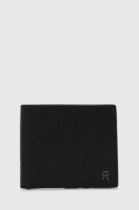 Kožená peňaženka Tommy Hilfiger pánsky,čierna farba,AM0AM11850