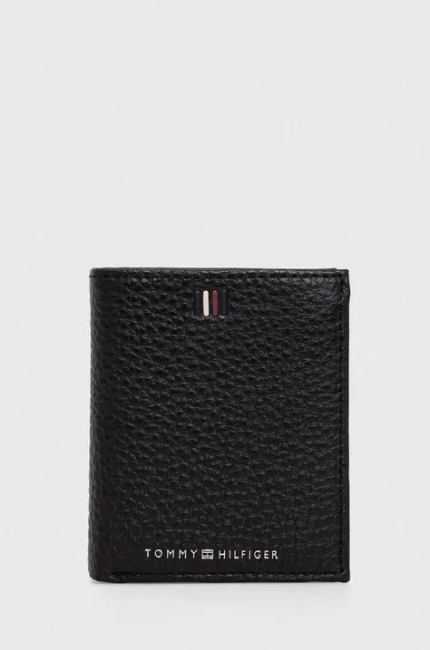 Kožená peňaženka Tommy Hilfiger pánsky,čierna farba,AM0AM11851