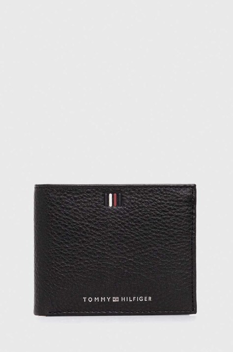 Kožni novčanik Tommy Hilfiger za muškarce, boja: crna, AM0AM11854