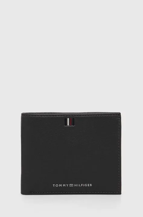 Usnjena denarnica Tommy Hilfiger moški, siva barva