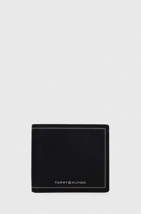 Kožená peňaženka Tommy Hilfiger pánsky,čierna farba,AM0AM11859
