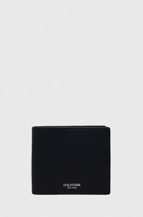 Шкіряний гаманець Tommy Hilfiger чоловічий колір синій
