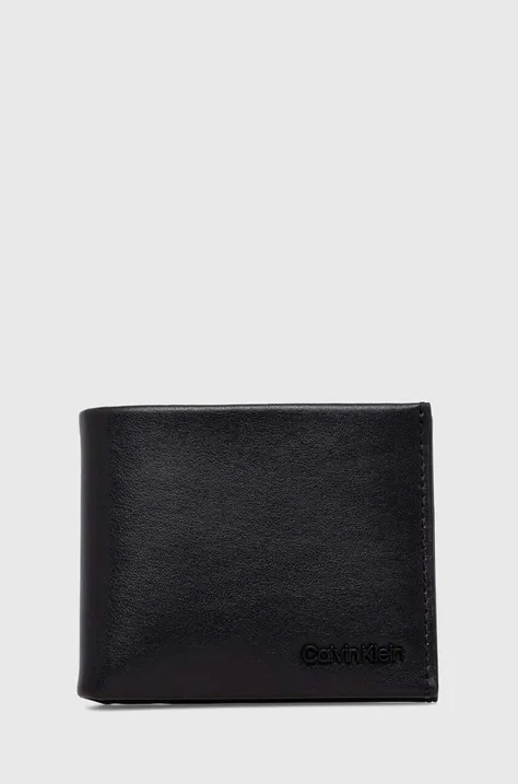 Calvin Klein portofel de piele bărbați, culoarea negru K50K511277