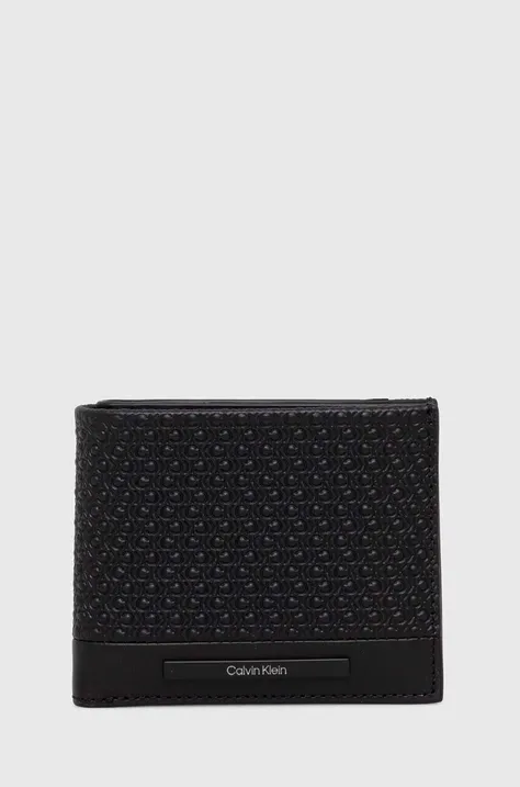 Kožená peněženka Calvin Klein černá barva, K50K511378