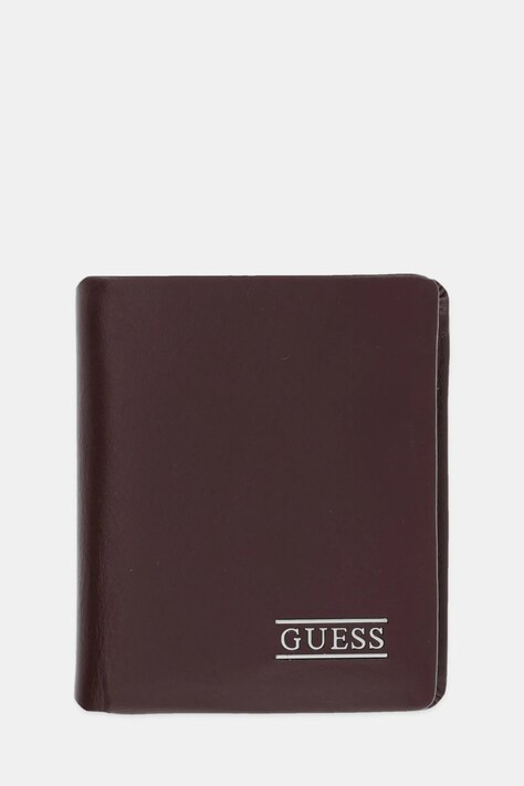 Guess portfel skórzany NEW BOSTON kolor brązowy SMNEBR LEA22