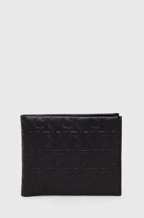 Шкіряний гаманець Calvin Klein Jeans чоловічий колір чорний
