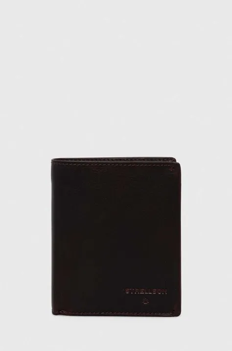 Шкіряний гаманець Strellson чоловічий колір коричневий