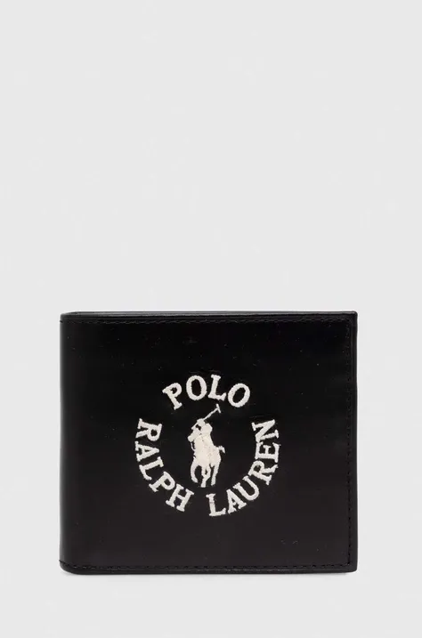 Kožená peňaženka Polo Ralph Lauren pánsky, čierna farba, 405898660