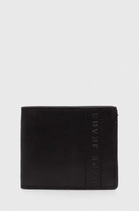 Δερμάτινο πορτοφόλι Pepe Jeans KELIAN WALLET ανδρικά, χρώμα: μαύρο PM070382