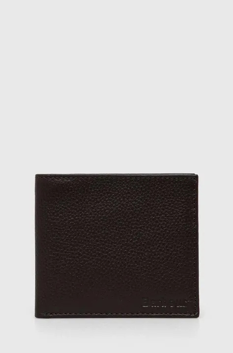 Usnjena denarnica Barbour moški, rjava barva