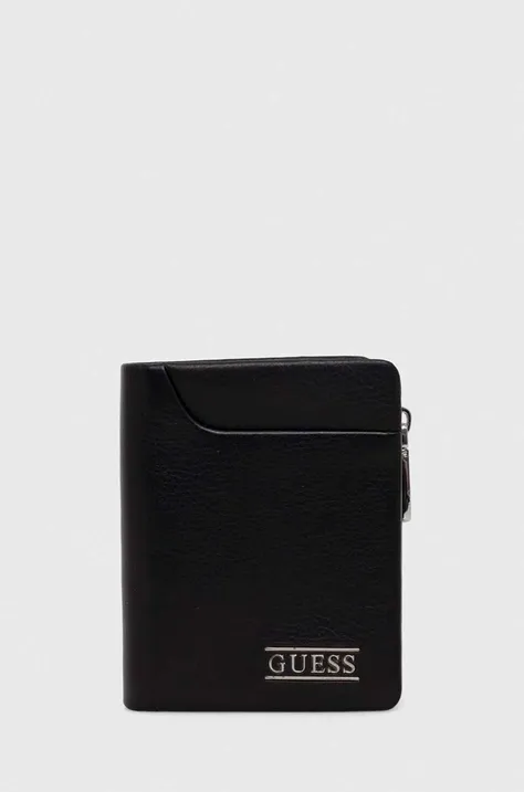 Kožená peňaženka Guess NEW BOSTON pánsky, čierna farba, SMNEBR LEA46