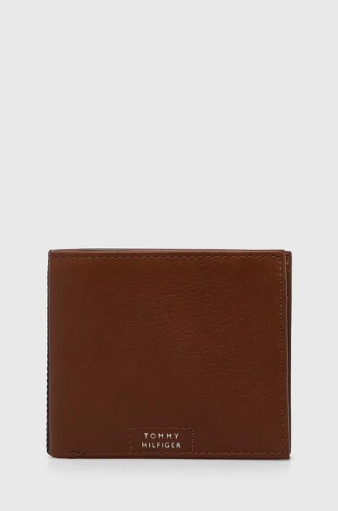 Tommy Hilfiger portfel skórzany męski kolor brązowy AM0AM12188