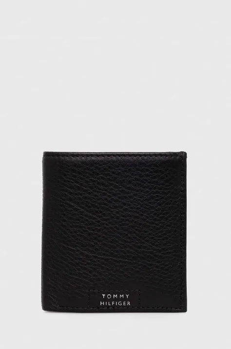 Δερμάτινο πορτοφόλι Tommy Hilfiger ανδρικά, χρώμα: μαύρο