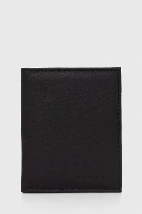 Кожаный кошелек Sisley мужской цвет чёрный