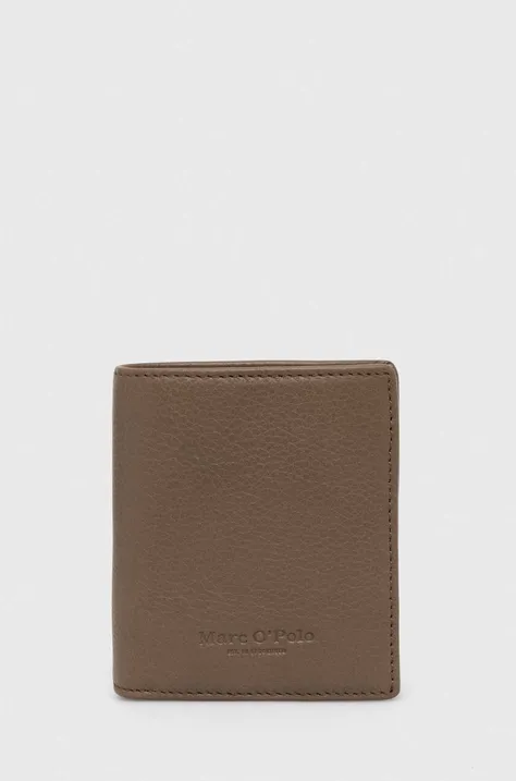Шкіряний гаманець Marc O'Polo чоловічий колір сірий