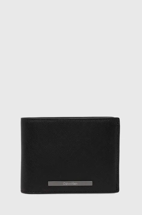 Кожаный кошелек Calvin Klein мужской цвет чёрный