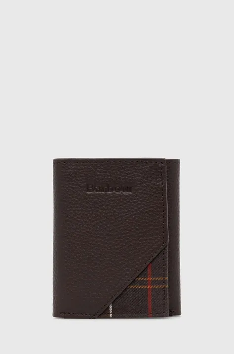 Kožená peňaženka Barbour Tarbert Bi Fold Wallet pánska, hnedá farba, MLG0064