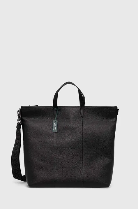 Kožená taška Coccinelle čierna farba