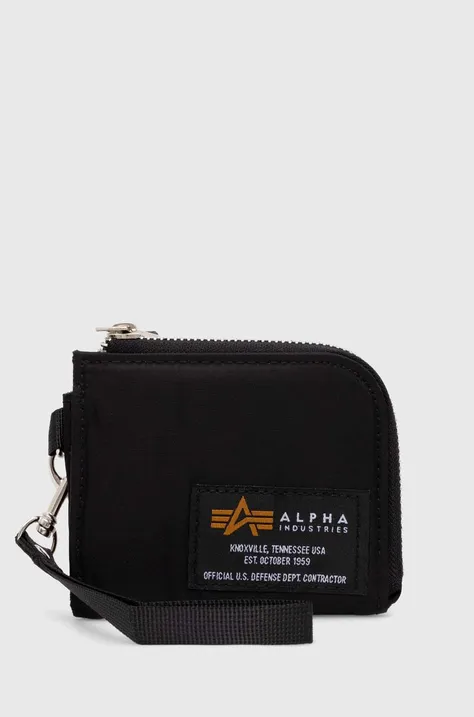 Peněženka Alpha Industries Label Wallet černá barva, 108957