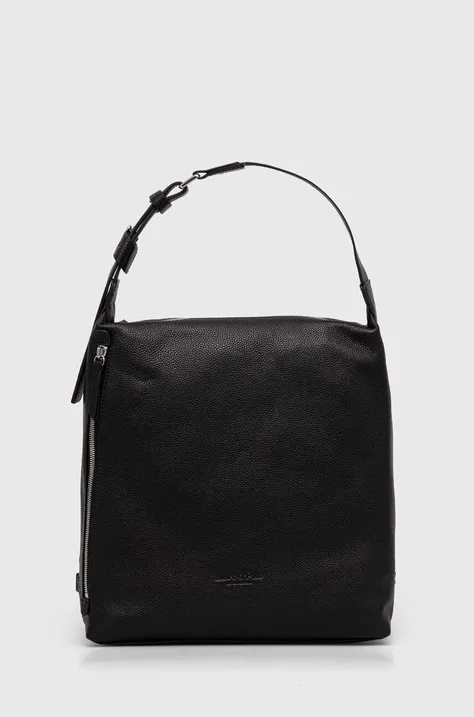 Kožni ruksak Marc O'Polo za žene, boja: crna, mali, bez uzorka