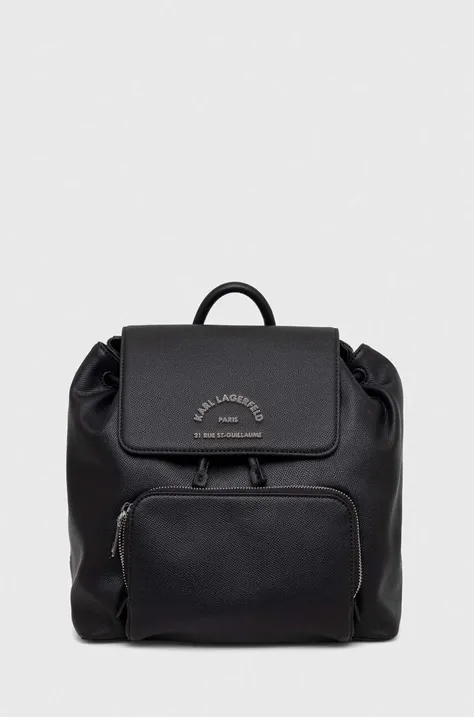 Karl Lagerfeld rucsac femei, culoarea negru, mic, cu imprimeu