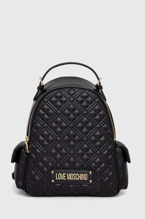 Love Moschino hátizsák fekete, női, kis, nyomott mintás