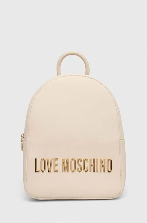 Love Moschino hátizsák bézs, női, kis, nyomott mintás