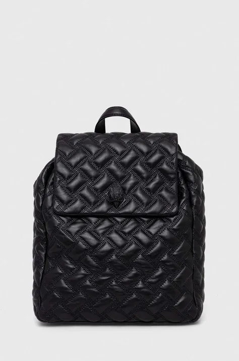 Kožený ruksak Kurt Geiger London dámsky, čierna farba, malý, jednofarebný