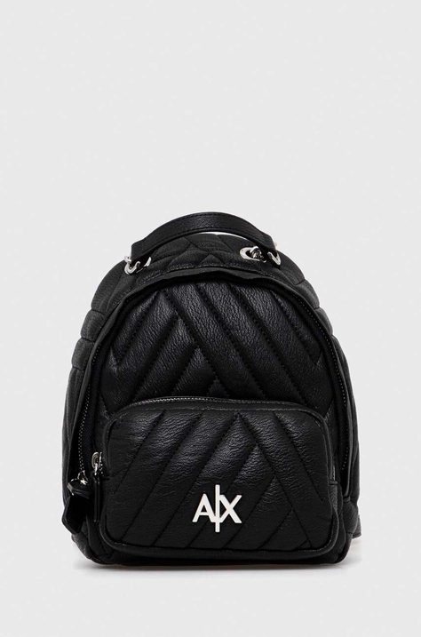 Armani Exchange rucsac femei, culoarea negru, mic, neted