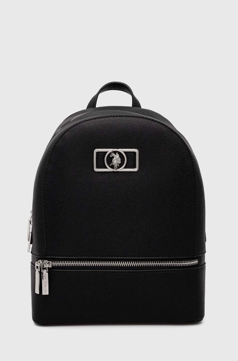 U.S. Polo Assn. rucsac femei, culoarea negru, mic, neted