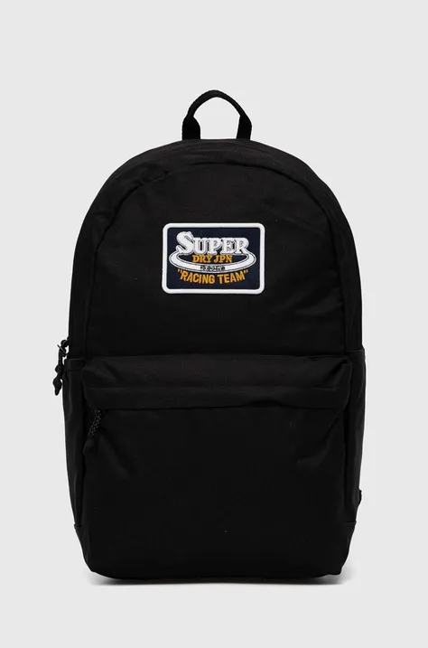 Рюкзак Superdry жіночий колір чорний великий з аплікацією W9110383A-02A