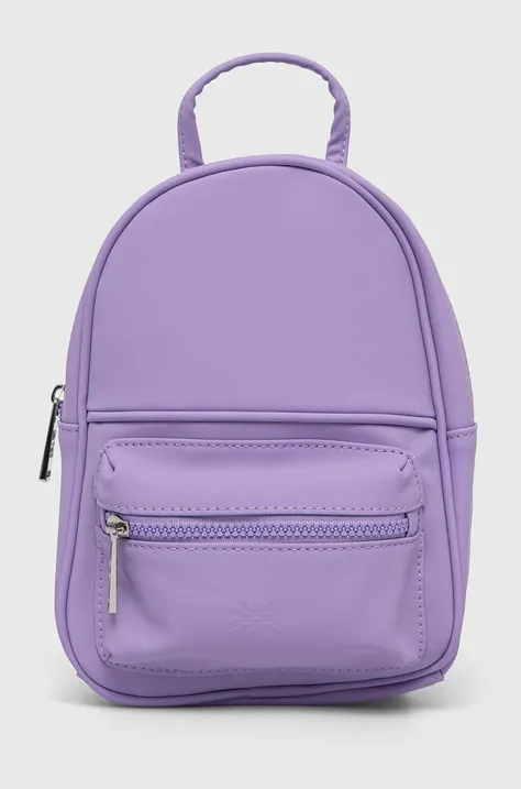 Дитячий рюкзак United Colors of Benetton колір фіолетовий малий однотонний