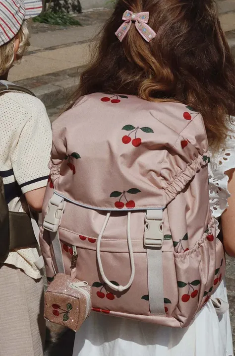 Детский рюкзак Konges Sløjd цвет розовый большой с принтом