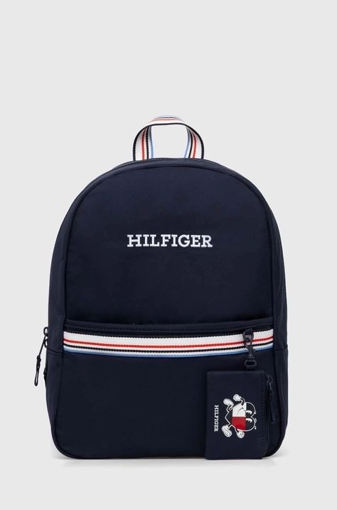 Detský ruksak Tommy Hilfiger tmavomodrá farba, malý, s potlačou