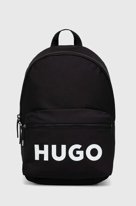 Рюкзак HUGO чоловічий колір чорний великий з принтом