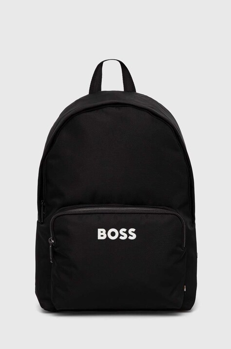 Рюкзак BOSS мужской цвет чёрный большой с аппликацией