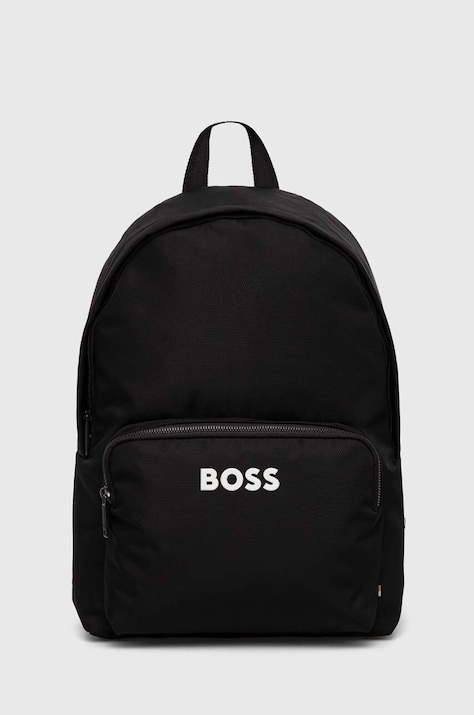 Рюкзак BOSS мужской цвет чёрный большой с аппликацией