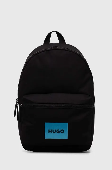 Ruksak HUGO za muškarce, boja: crna, veliki, s aplikacijom, 50516636