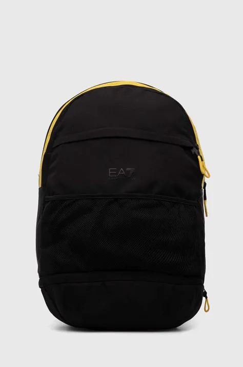 Рюкзак EA7 Emporio Armani мужской цвет чёрный большой с аппликацией