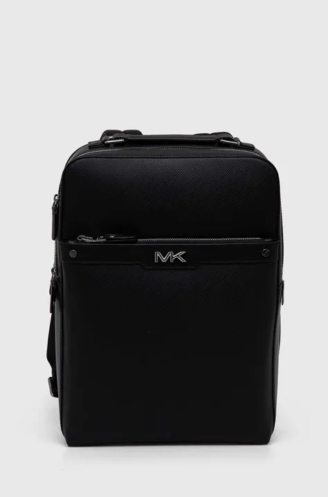 Kožený ruksak Michael Kors pánsky, čierna farba, veľký, jednofarebný